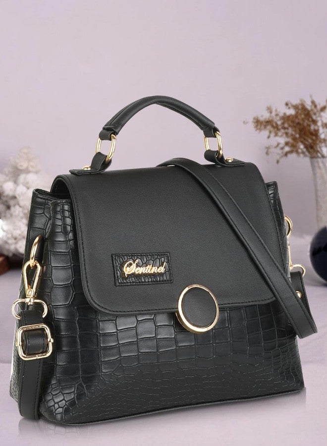SENTINEL Women Black Crossbody Sling Bag Ladies Purse Handbag - Image 2